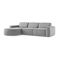 makamii Canapé d'angle 2,5 places modulaire droit en tissu chenille - OMAO