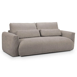 makamii Canapé d’angle 3 places gauche convertible en tissu chenille - LEILA