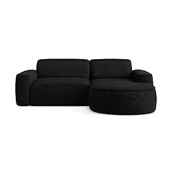 makamii Canapé d'angle 2,5 places modulaire droit en tissu chenille - OMAO