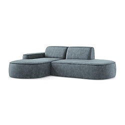 makamii Canapé d'angle 3 places modulaire gauche en tissu chenille - OMAO