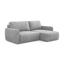 makamii Canapé d'angle 2,5 places modulaire droit en tissu chenille - OMAO
