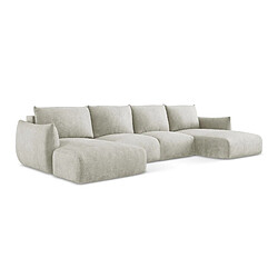 makamii Canapé d'angle 2,5 places modulaire gauche en tissu chenille - OMAO