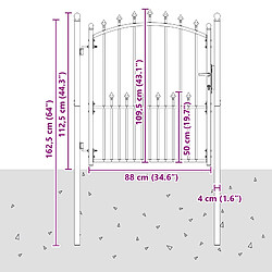 vidaXL Portail de clôture avec pointes EMMEN 100 x 125 cm pas cher