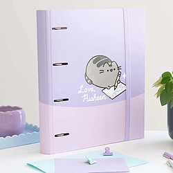 Acheter Pusheen Classeur A4 Rigide 4 Anneaux Collection Moments avec Élastique de Fermeture Violet