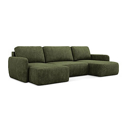 makamii Canapé d'angle 2,5 places modulaire gauche en tissu texturé - OMAO