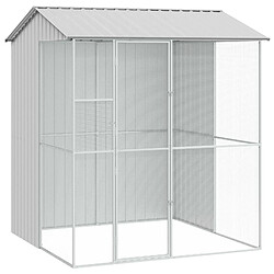 vidaXL Cage pour oiseaux Gris 215 x 210 x 247 cm Acier galvanisé