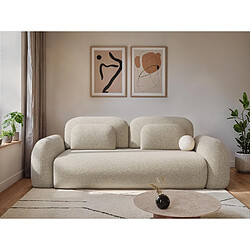 makamii Canapé d’angle 2 places gauche convertible en tissu chenille - LILO