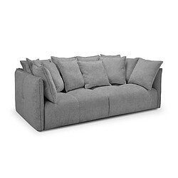 makamii Canapé 3 places convertible en tissu bouclette - PELE