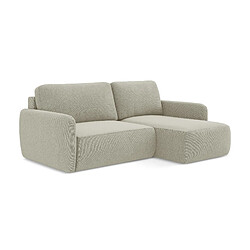 makamii Canapé 3 places convertible en tissu bouclette - LOHI