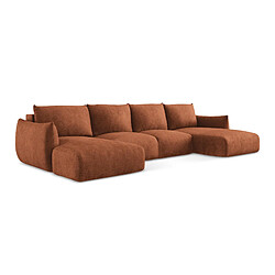 makamii Canapé d’angle 2 places gauche convertible en tissu texturé - LILO