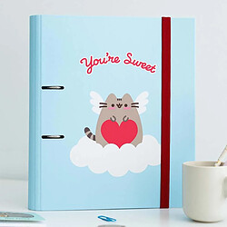 Acheter Pusheen Classeur A4 4 Anneaux Collection Purrfect Love avec Élastique de Fermeture Bleu ciel