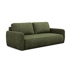 makamii Canapé d’angle 3 places gauche convertible en tissu texturé - LEILA