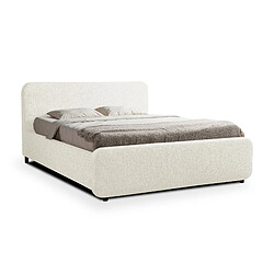 makamii Lit rembourré avec rangement en Chenille - HANALE