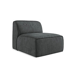 makamii Canapé d'angle 2,5 places modulaire droit en tissu texturé - OMAO