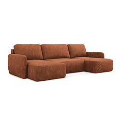 makamii Canapé d'angle 2,5 places modulaire droit en tissu chenille - OMAO