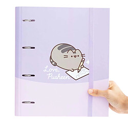 Avis Pusheen Classeur A4 Rigide 4 Anneaux Collection Moments avec Élastique de Fermeture Violet