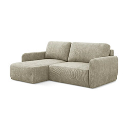 makamii Canapé d'angle droit convertible en tissu texturé - LEILA