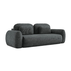 makamii Canapé d’angle 2 places gauche convertible en tissu texturé - LILO
