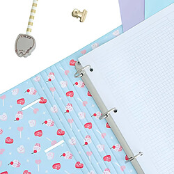 Avis Pusheen Classeur A4 4 Anneaux Collection Purrfect Love avec Élastique de Fermeture Bleu ciel