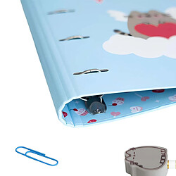 Pusheen Classeur A4 4 Anneaux Collection Purrfect Love avec Élastique de Fermeture Bleu ciel
