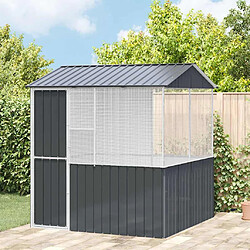 vidaXL Cage pour oiseaux Anthracite 215 x 209 x 230 cm Acier galvanisé