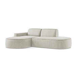 makamii Canapé d’angle 2 places gauche convertible en tissu texturé - LILO