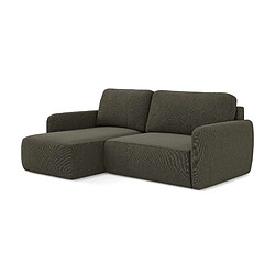 makamii Canapé d’angle 2 places gauche convertible en tissu texturé - LILO