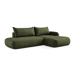 makamii Canapé d'angle droit convertible en tissu chenille - LEILA