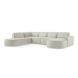 makamii Canapé modulable 3 places en tissu chenille - OMAO