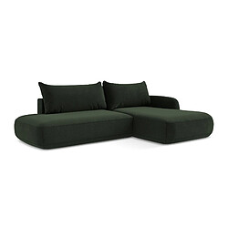 makamii Canapé d’angle 2 places gauche convertible en tissu chenille - LILO