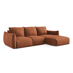 makamii Canapé d'angle 3 places modulaire droit en tissu chenille - OMAO
