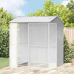 vidaXL Cage pour oiseaux Gris 215 x 210 x 247 cm Acier galvanisé