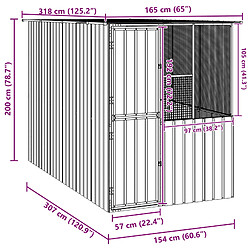 vidaXL Cage pour oiseaux Anthracite 165 x 318 x 200 cm Acier galvanisé pas cher