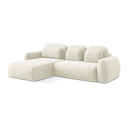 makamii Canapé d’angle 2 places gauche convertible en tissu chenille - LILO