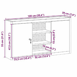vidaXL Armoire à outils avec étagère Noir et gris 50 x 20 x 55 cm pas cher