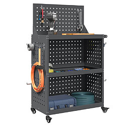 Avis vidaXL Chariot à outils avec étagère Anthracite 65 x 35 x 111 cm