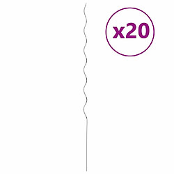 Avis vidaXL Soutien de plante 20 pcs Argenté 150 x 0,6 x 0,6 cm Acier