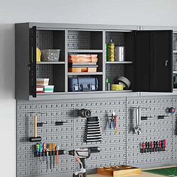 Acheter vidaXL Armoire à outils avec étagère Noir et gris 50 x 20 x 55 cm