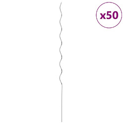 Avis vidaXL Soutien de plante 50 pcs Argenté 150 x 0,6 x 0,6 cm Acier