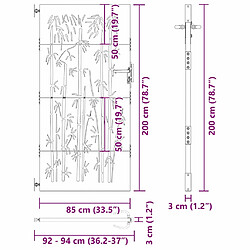 vidaXL Porte de Jardin Noir 85 x 200 cm Acier peint par poudre pas cher
