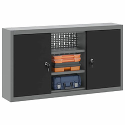 Avis vidaXL Armoire à outils avec étagère Noir et gris 50 x 20 x 55 cm