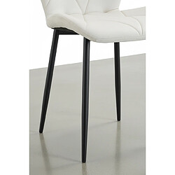 Acheter Homy France Lot 4 Chaises Salle à Manger Coquillage Velours Beige Pieds Métal Noir 46x58,5x87cm