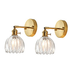 STOEX 2PCS Applique Murale Rétro, Abat-Jour En Verre, Angle Réglable