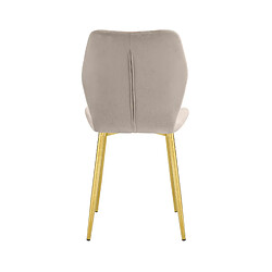 Acheter Homy France Lot 4 Chaises Salle à Manger Coquillage Velours Taupe Pieds Gold 46x58,5x87cm