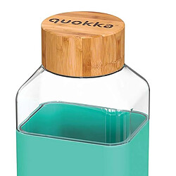 Quokka Bouteille Carrée 700 ml avec Bouchon à Vis en Bambou Turquoise
