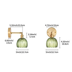 STOEX Applique Murale Rétro, Abat-Jour En Verre, Angle Réglable, Vert pas cher