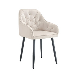 Homy France Lot de 2 Chaises JADE Métal Noir avec Accoudoirs en velours 53,5x53x84 cm