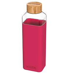 Quokka Bouteille Carrée 700 ml avec Bouchon à Vis en Bambou Rose