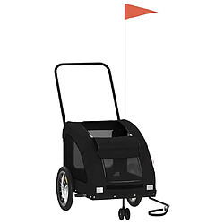 Avis vidaXL Remorque de vélo pour animaux de compagnie noir
