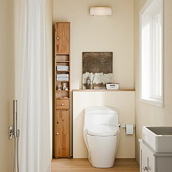 SoBuy Armoire Salle de Bain en Bois Massif avec Tiroir et Étagères Réglables